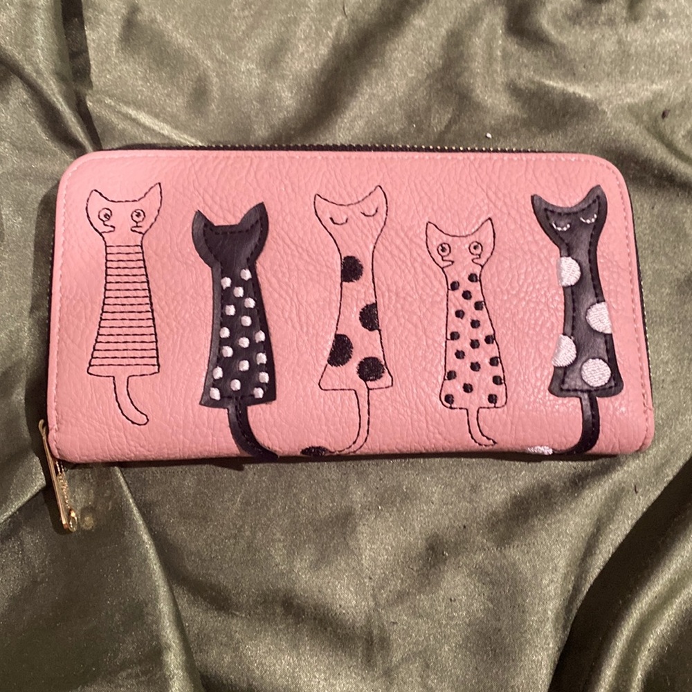 Cat Handbag Pink Clutch Wallet